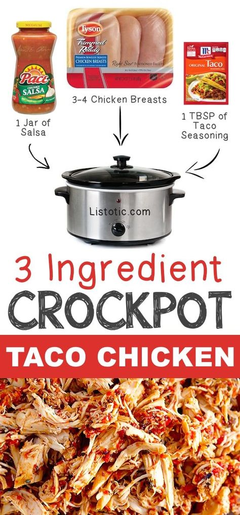 Crockpot Taco Chicken, Crockpot Taco, Taco Chicken, Cook Meat, Pot Recipes Healthy, Crock Pot Tacos, Pot Recipes Easy, Crockpot Recipes Beef, Crockpot Dishes