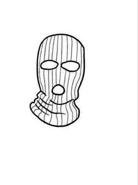 Ski Mask Painting, Balaclava Tattoo, Flash Tattoo Stencil, Ski Mask Drawing, Skunk Painting, Ski Mask Design, How To Draw Hoods, Ski Mask Tattoo, Ski Drawing