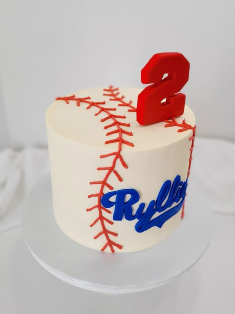 Baseball Fourth Birthday, My Rookie Year First Birthday Cake, Baseball Themed First Birthday Cake, Baseball Birthday Cakes For Boys, Baseball Cakes For Boys, 2nd Birthday Baseball Theme, Baseball Theme Birthday Cake, Rookie Year Birthday Cake, Rookie Year Cake