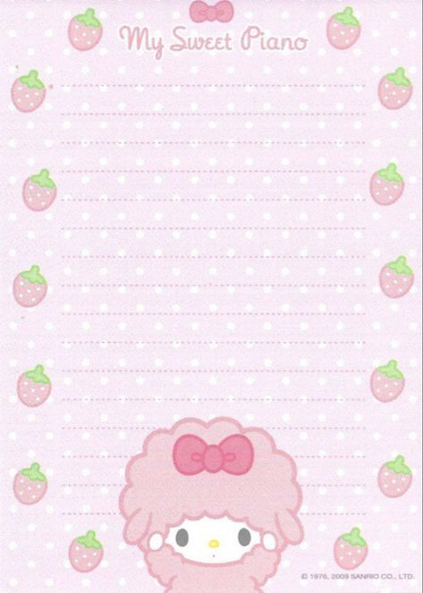 Hello Kitty Printable, Kawaii Paper, Memo Pad Design, Printable Stationary, Hello Kitty Printables, Writing Paper Printable Stationery, Charmmy Kitty, Note Writing Paper, Writing Paper Printable