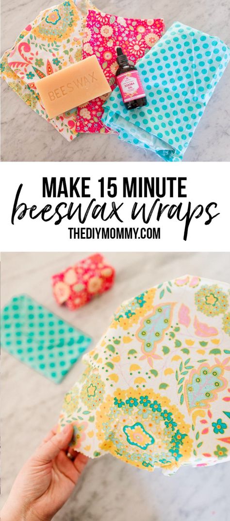 Syprosjekter For Nybegynnere, Beeswax Diy, Diy Beeswax Wrap, Mommy Diy, Bees Wax Wraps, Mops Crafts, Diy Mommy, Wax Wraps, Beeswax Wraps