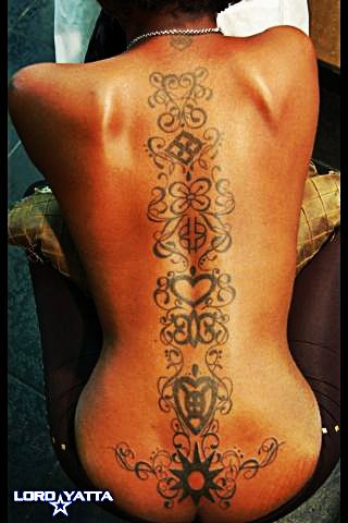 Adinkra Tattoo, Africa Tattoos, African Tattoo, 4 Tattoo, Tattoos For Black Skin, Leg Tattoos Women, Spine Tattoo, Spine Tattoos, Symbolic Tattoos