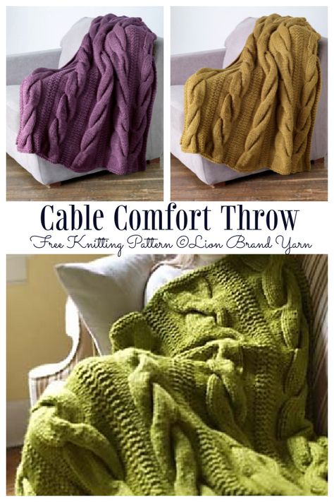 Chunky Cable Knit Blanket Pattern Free, Cable Knit Afghan Pattern Free, Cable Blanket Knitting Patterns, Knitted Afghan Patterns Free, Knitted Throws Free Patterns, Beginner Cable Knit Pattern, Cable Knit Throw Blanket Free Pattern, Knit Throw Blanket Pattern Free, Cable Afghan Knitting Pattern