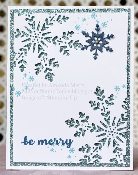 Stampin Up Weihnachten, Stamped Christmas Cards, Snowflake Cards, Homemade Christmas Cards, Stampin Up Christmas Cards, Stampin Up Christmas, Sketch Challenge, Diy Christmas Cards, Christmas Cards To Make