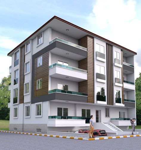 Small Apartment Complex Plans, Small Apartment Complex, Small Apartment Building Design, Hotel Room Design Plan, Residential Architecture Apartment, 3 Storey House Design, Building Design Plan, Small Apartment Building, Apartments Exterior