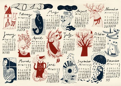 Illustrated Calendar, Cool Calendars, 달력 디자인, Shape Collage, Calendar Poster, Fundraising Ideas, Free Printable Calendar, Red Door, Calendar Design