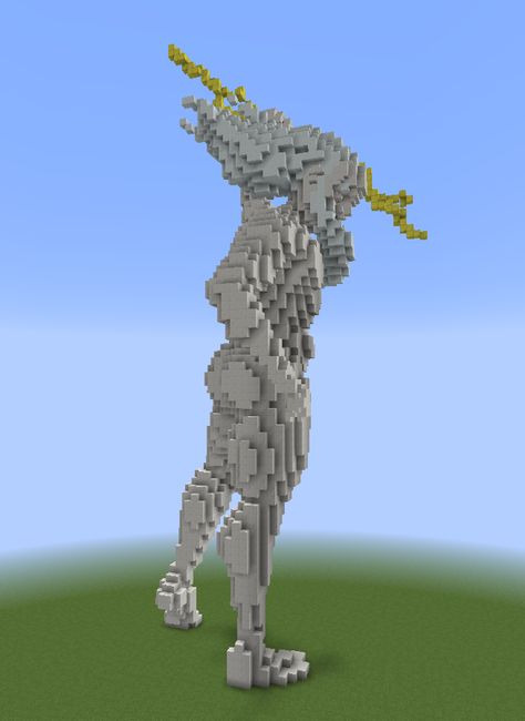 Greek Statue Minecraft, Minecraft Sculptures, Minecraft Pumpkin, Minecraft Statues, Old Pokemon, Minecraft Anime, Minecraft Structures, Wild Pokemon, Amazing Minecraft