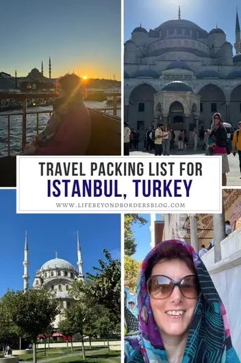 Travel Packing Guide to Istanbul Turkey - Life Beyond Borders
#Turkey #TravelPacking #TravelWriter | CityBreak #Europe #Asia #Istanbul Turkey Packing List, Packing Advice, Backpack Through Europe, Turkey Travel Guide, European Itineraries, Beyond Borders, Packing Guide, Istanbul Travel, Travel Savings