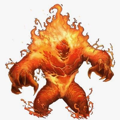 Power Score: The Rise of Tiamat - Xonthal's Tower Dnd Fire Elemental, Elemental Dnd, Flame Elemental, Dnd Elemental, Fire Golem, Rise Of Tiamat, Fire Dragon Art, Fire Monster, Rpg Monsters