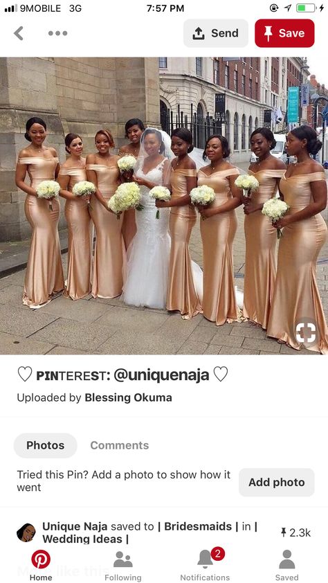 Rose Gold Wedding Dress, Different Bridesmaid Dresses, African Bridesmaids, African Bridesmaid Dresses, How To Dress For A Wedding, Gorgeous Bridesmaid Dresses, Princess Wedding Gown, African Wedding Attire, African Bride