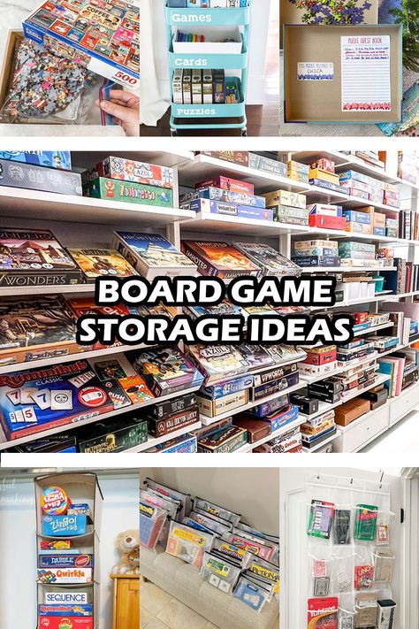 Osmo Game Storage Ideas, How To Store Board Games, Game Storage Closet, Board Game Storage Cabinet, Board Game Display, Board Game Storage Ideas, Board Game Storage Boxes, Game Storage Ideas, Organize Board Games