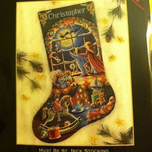 Dimensions Gold Must Be St Nick Stocking Counted Cross Stitch Kit Christmas Sock Organizer, Cross Stitch Stocking, Cross Stitch Christmas Stockings, Painting Countertops, Christmas Stocking Pattern, Cross Stitch Christmas, Stocking Pattern, Personalized Stockings, Pola Kristik