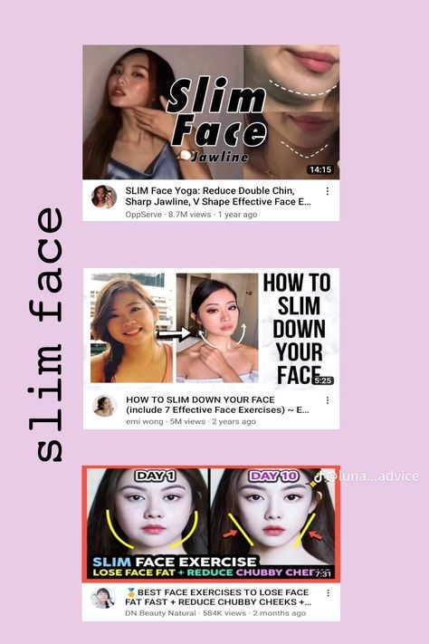 High Visual Weight Hairstyles, Slim Face Workout, Face Workout, Kpop Workout, Slim Face, Face Fat, Modele Fitness, Face Yoga Facial Exercises, Face Tips