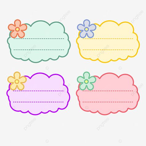 Spring Name Tags, Flower Name Tags, Name Tag Png, Army Names, Cloud Names, May Name, Leaves Name, Flower Cloud, Name Tag Templates