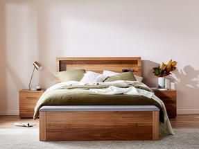 Feature Headboard, Down Comforter Bedding, Frame Styling, Timber Bed Frame, Hutch Styling, Timber Bed, Timber Beds, Design Bed, Bed Frame Design