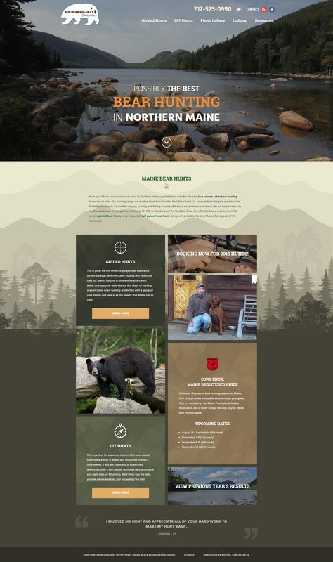 Hunting Website Design, Rustic Website Design, Outdoor Website, Black Bear Hunting, Church Website Design, Farm Website, News Website Design, Adobe Design, Bear Hunting