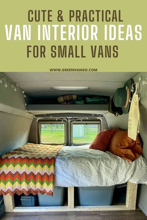 Van Life Decor Ideas, Eurovan Camper Interior, Small Van Interior, Simple Van Build, Van Build Interior, Small Van Life Interior, Small Van Conversion Ideas Layout, Simple Van Conversion, Campervan Interior Ideas