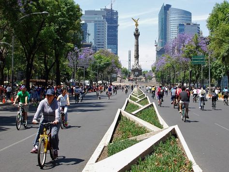 Mexico City’s new mobility law shifts focus towards people, not cars Urban Furniture Design, Pedestrian Walk, Urban Mobility, Kabul Afghanistan, Eco City, Sustainable Transport, Sustainable City, Bike Lane, Urban Furniture