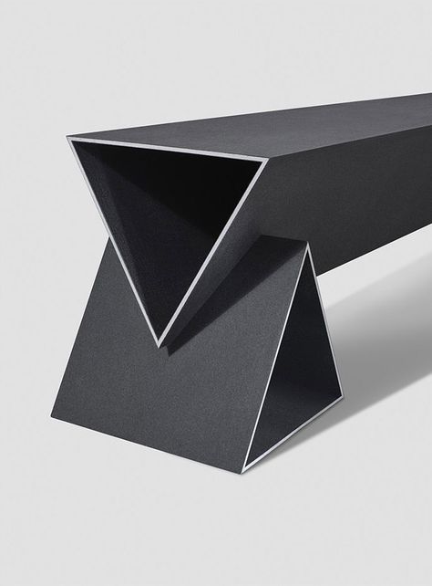 Max Lamb, Geometric Furniture, Geometric Sculpture, Urban Furniture, Bench Designs, Street Furniture, Milan Design Week, Steel Furniture, Design Museum