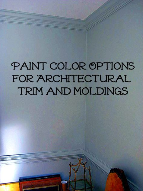 Chair Rail Painted Same As Wall Color, Painting Molding Same Color As Walls, Painted Chair Rail Same As Wall, Painting Crown Molding, Painting With Chair Rail, Crown Molding Color Ideas, Paint Crown Molding Same As Wall, Painted Crown Molding, Two Tone Walls With Chair Rail