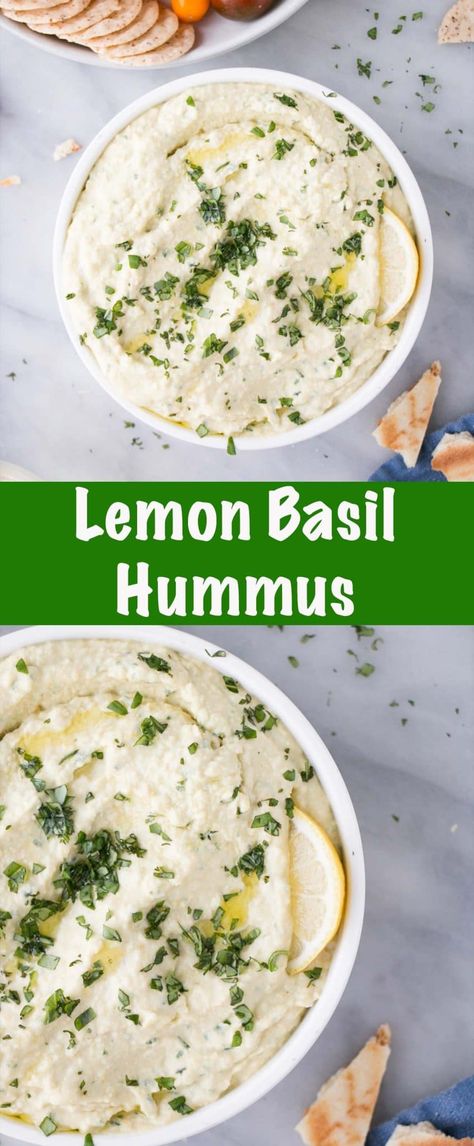 Basil Hummus, The Best Hummus, Best Hummus Recipe, Best Hummus, Lemon Hummus, Recipe With Lemon, Hummus Recipe Homemade, Basil Recipes, Healthy Snacking