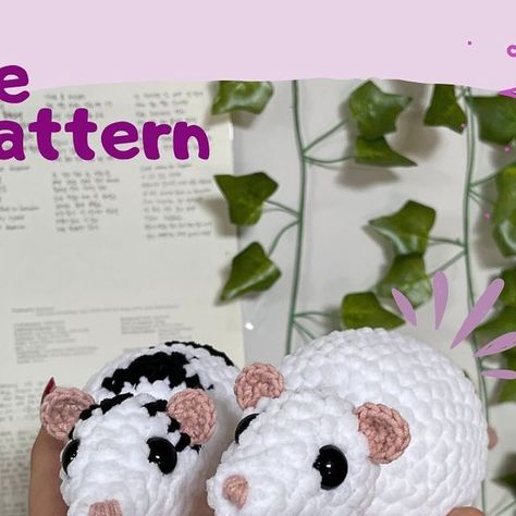 Rat Pattern, Crochet Project Free, Instagram Pattern, Crochet Cardigan Pattern Free, Easy Crochet Animals, Handmade Plushies, Quick Crochet Patterns, Plushie Patterns, Crochet Design Pattern