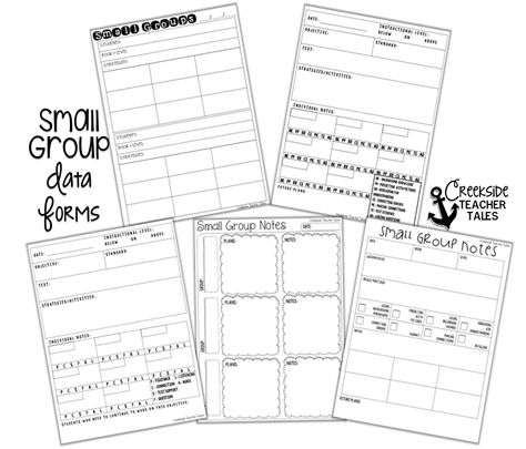 Small Group Data Form Freebie Small Group Notes Template, Small Group Planner, Small Group Planning Template Free, Small Group Notes, Small Group Schedule Template, Small Group Observation Notes, Small Group Intervention Organization, Small Group Documentation Forms, Small Group Tracking Sheet