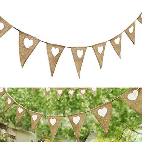 Hessian Bunting, Wedding Flags, Bunting Wedding, Burlap Bunting, Wedding Bunting, Banner Birthday, Vintage Flag, White Love, Burlap Banner