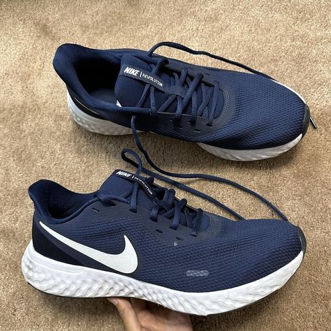 Nike Revolution 5 navy minimalist shoes/trainers.... - Depop Nike Revolution 5, Minimalist Shoes, Gym Shoes, Shoes Trainers, Gym, Log, Nike, Navy