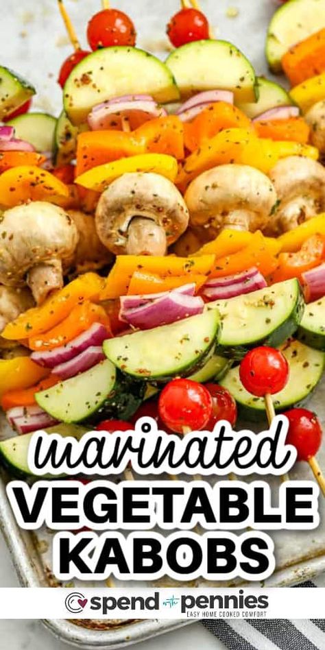 Veggie Kabob Marinade, Grilled Vegetable Marinade, Kabob Marinade Recipes, Skewers On The Grill, Grilled Veggie Kabobs, Veggie Marinade, Grilled Vegetable Kabobs, Marinated Grilled Vegetables, Grilled Vegetable Skewers