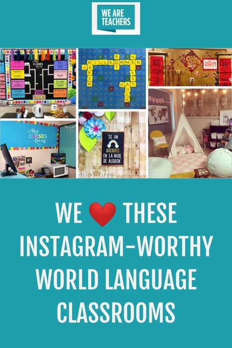 World Language Classroom Decor, Foreign Language Classroom Decorations, World Language Bulletin Board Ideas, Esl Bulletin Boards, English Language Classroom Decoration, German Classroom Decorations, Esol Classroom Decorations, Multilingual Aesthetic, Language Arts Bulletin Boards