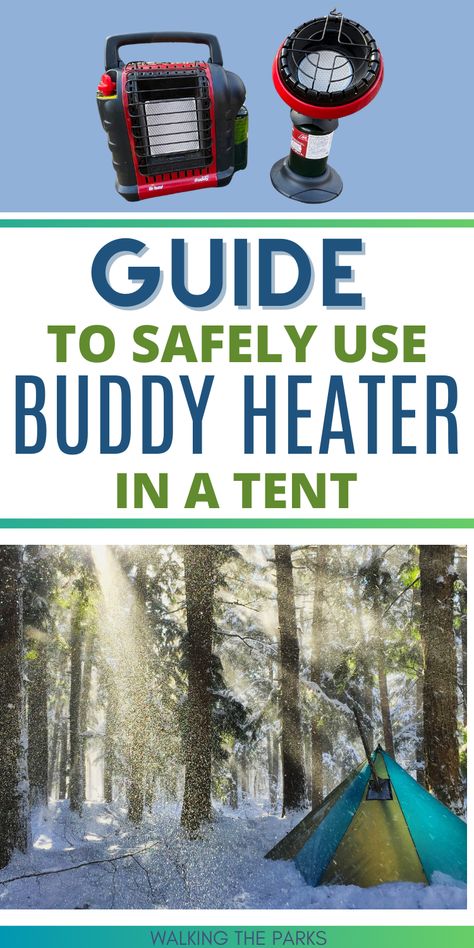 Looking for a way to keep warm when camping in a tent? A buddy heater can safely be used to warm your tent in cold weather. Camping Heater Tent, Winter Camping Essentials, Cold Weather Camping Hacks, Buddy Heater, Camping In A Tent, Cold Weather Tents, Portable Propane Heater, Camping Heater, Cold Camping