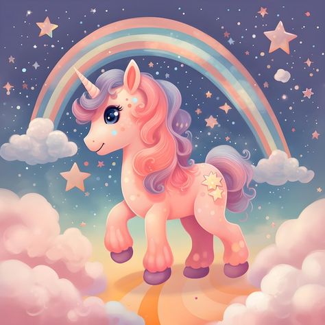 Jednorog Dekoracija, Unicorn Pics, Rainbow Photos, Pink Unicorn Wallpaper, Magical Watercolor, Unicorn Photo, Unicorn Background, Unicorn Wallpaper Cute, Cute Rainbow Unicorn