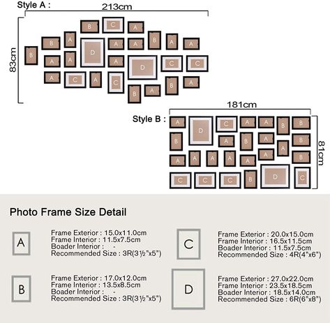 Photo Wall Set Up, Large Photo Collage Wall, Large Wall Gallery, Photo Wall Layout, Picture Frame Arrangements, Wall Collage Picture Frames, Family Photos Wall Decor, Photo Frames Wall, Gallery Wall Template