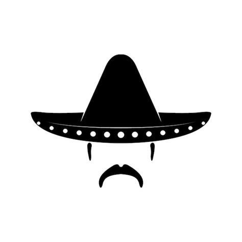 Sombrero Tattoo, Mexican Mustache, Cowboy Hat Drawing, Texas Steak, Mustache Tattoo, Mexican Man, Mexican Hat, Mexican Men, Steak House