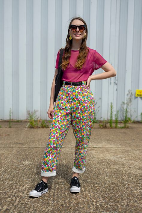 Flower Print Addison Jeans - Lucy & Yak Colourful Dungarees Outfit, Lucy And Yak Addison Jeans, Lucy And Yak Jeans, Lucy And Yak Outfit, Lucy & Yak, Toothpaste Kisses, Dungaree Outfit, Genderqueer Fashion, Lucy Yak