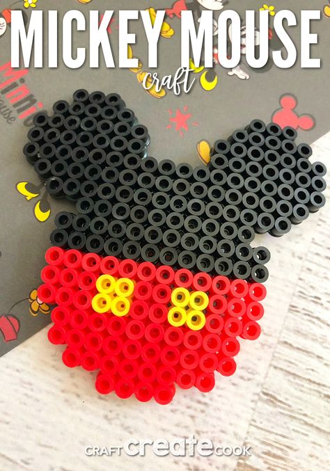 Mickey Perler Beads, Mickey Mouse Crafts For Kids, Perler Bead Patterns Disney, Disney Perler Bead Patterns, Have A Fun Trip, Mouse Craft, Mickey Mouse Crafts, Perler Bead Designs, Easy Perler Bead Patterns