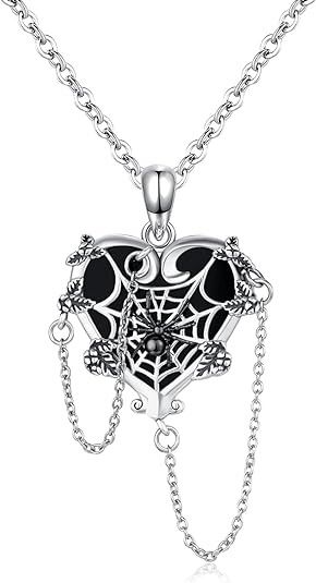 Amazon.com: Freesloth Spider Necklace 925 Sterling Silver Black Onyx Punk Pendant Dark Series Gothic Jewelry Gifts for Women Girl : Clothing, Shoes & Jewelry Dark Series, Spider Necklace, Skull Necklace, Girl Clothing, Gothic Jewelry, Black Onyx, Shoes Jewelry, Women Girl, Onyx