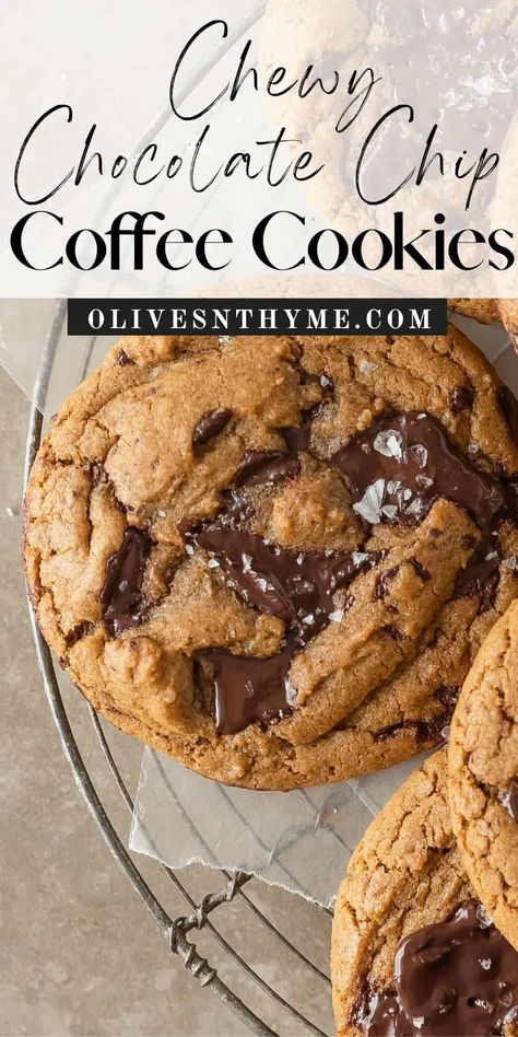 Coffee Cookies Recipe Espresso Cookies Recipe, Coffee Chocolate Chip Cookies, Easy Espresso, Coffee Cookies Recipe, Espresso Cookies, Gf Cooking, Gluten Free Coffee, Brown Butter Chocolate Chip Cookies, Espresso Cookie