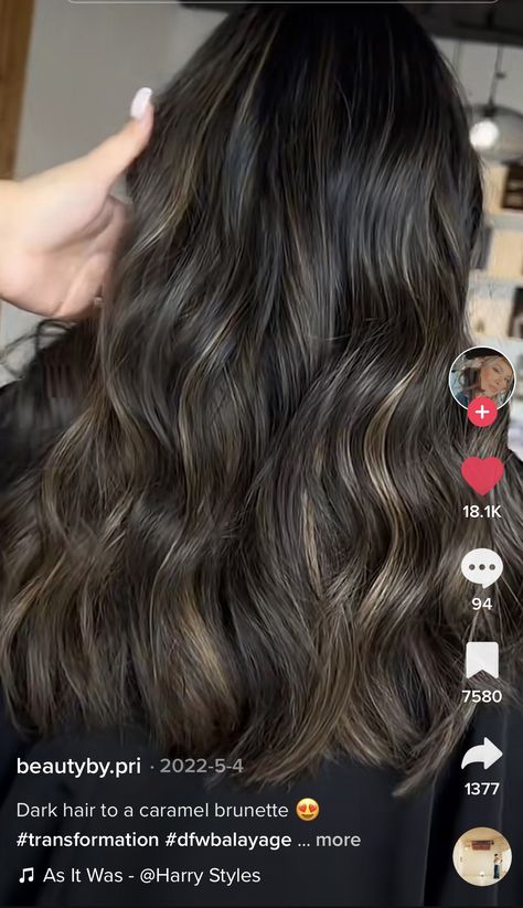 Black Hair With Highlights Caramel, Hair Balayage Caramel, Jet Black Hair With Highlights, Asian Hair Balayage, Black And Brown Hair, Black Hair With Brown Highlights, Balayage Caramel, Highlights Caramel, Hair With Highlights