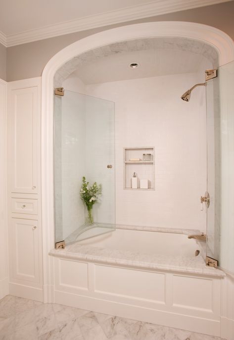 Shower Combo Ideas, Small Bathroom With Tub, Bathtub Alcove, Bathroom Tub Shower Combo, Shower Alcove, Bathtub Shower Combo, Room Revamp, Bathroom With Tub, Bathroom Tub Shower