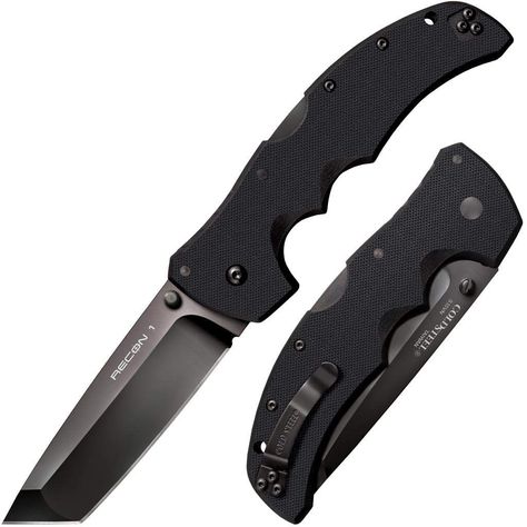 Cold Steel Recon 1 Series Tactical Folding Knife with Tri-Ad Lock and Pocket Clip - Made with Premium CPM-S35VN Steel, Tanto Fire And Rescue, Tanto Knife, Hunting Supplies, Types Of Knives, Hunting Equipment, Camp Knife, Pocket Clip, Folding Knife, Hunting Knife