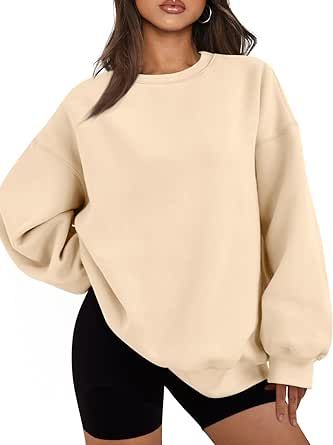 EFAN Womens Oversized Sweatshirts Hoodies Fleece Crew Neck Pullover Sweaters Casual Comfy Fall Fashion Outfits Clothes 2024 Fleece Sweatshirt Outfit, Womens Oversized Sweatshirts, Comfy Blouse, Leggings Pattern, Oversized Pullover, Sweaters And Leggings, Tops Fall, Fall Fashion Outfits, Sweater Set