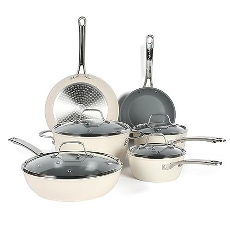 Ceramic Nonstick Cookware, Cookware Design, Vase Deco, Kitchen Cookware Sets, Crowd Pleasing Recipes, Saucepans, Frying Pans, Happy Kitchen, Pots And Pans Sets