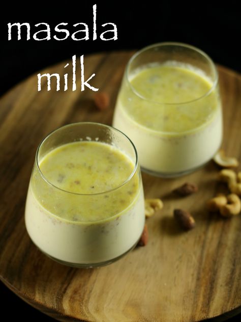 masala milk Masala Milk Recipe, Hebbars Kitchen Recipes, Malai Recipe, Desi Street Food, Mango Dessert Recipes, Hebbar's Kitchen, Burfi Recipe, Ginger Nut, Asian Inspiration