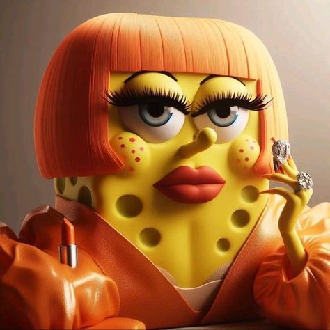 Unhinged Spongebob, Preppy Characters, Makeup Meme, Humanized Disney, Spongebob Funny Pictures, Disney Princess Funny, Character Dress Up, Makeup Memes, Barbie Fashion Sketches