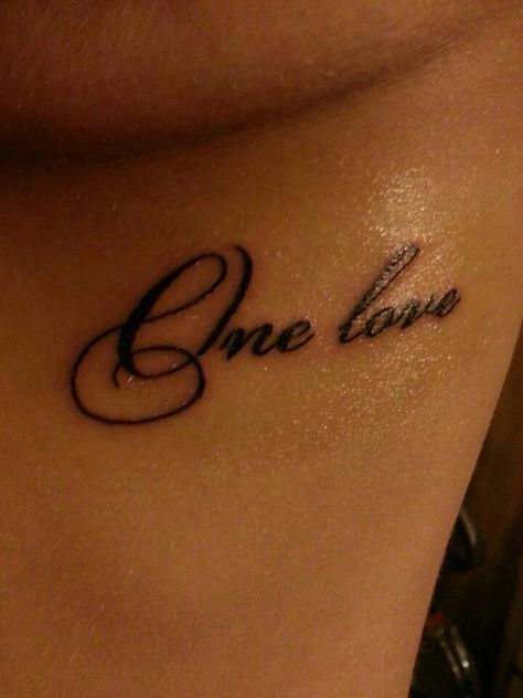 My One Love tatt under the left breast Name Tattoos For Women Under Breast, Tats Under Breast, Name Under Breast Tattoo, Tattoo Ideas For Under Breast, Tattoos Under The Breast, Name Tattoo Under Breast, Tattoo Below Breast, Tattoos On Breast, Side Breast Tattoo