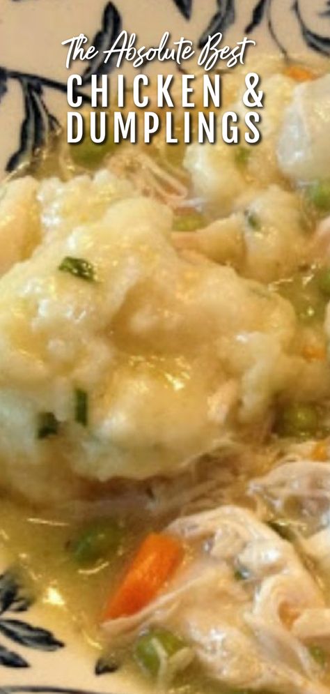 This Photo shows a close-up of chicken and dumplings served in a bowl. Amish Chicken Dumplings, Best Chicken And Dumplings Crockpot, Chicken And Dumplings Ree Drummond, Chicken And Dumplings Allrecipes, Campbells Chicken And Dumplings, Chicken And Dumpling Noodles, Duck And Dumplings Recipe, Best Homemade Chicken And Dumplings Recipe, Chicken Dumplings Recipe Crockpot