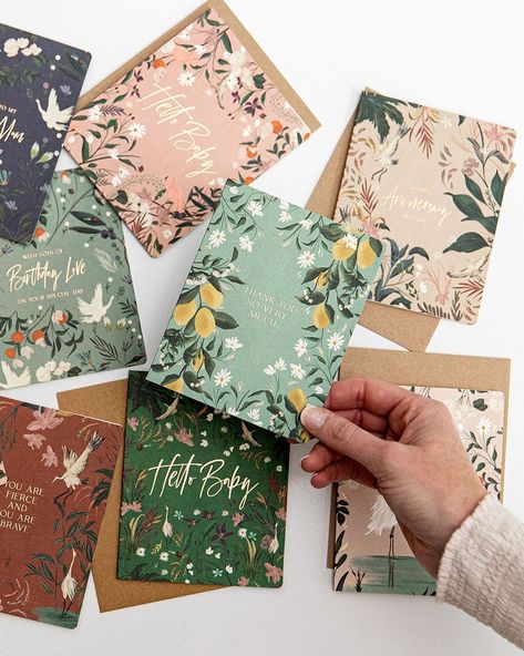 We are incredibly excited to share with you that our new @nancynoreth collection is now available online, in our stores and at our… | Instagram Gold Foil Text, Letterpress Design, Couture Fabric, Letterpress Greeting Cards, Gift Wraps, Sending Love, Deer Design, Birthday Love, Letterpress Printing