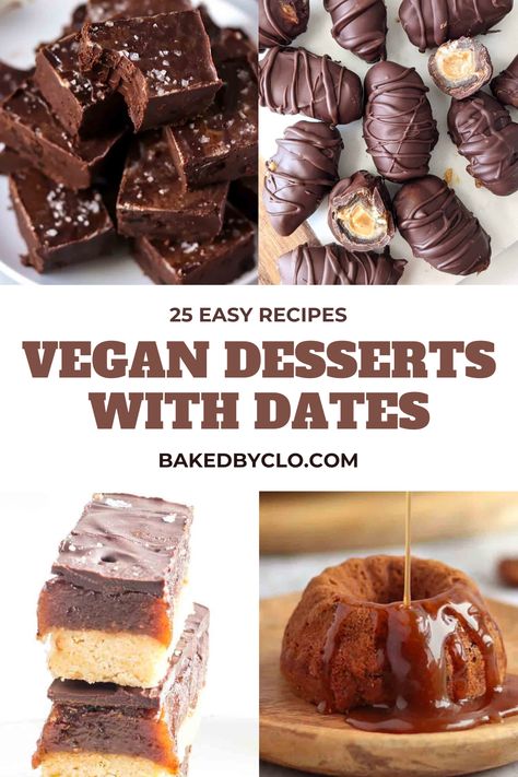 Date Vegan Recipes, Vegan Date Dessert Recipes, Vegan Date Brownies, Date Sweetened Recipes, What Can You Make With Dates, Vegan Dates Recipes, Date Sweetened Cake, Vegan Dessert With Dates, Vegan Date Dessert